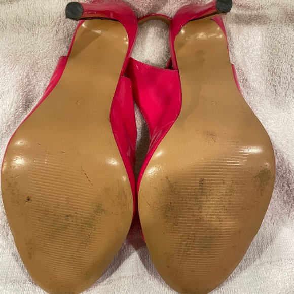 Modemoven Patent Hot Pink Peep Toe Slingbacks Size 9 - Picture 2 of 3